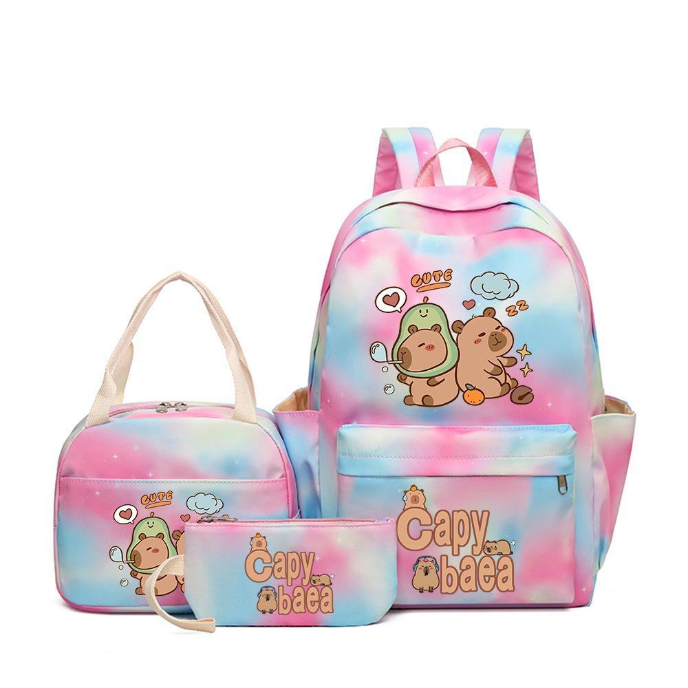 New Kapibara Korean version schoolbag for girls and students to reduce the burden of leisure backpack, high value and lightweight backpack.