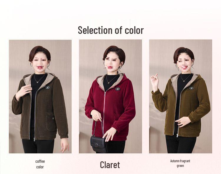 Stylish Women's Winter Corduroy Jacket - 2024 New Cozy Coat for Middle-Aged and Elderly Mothers