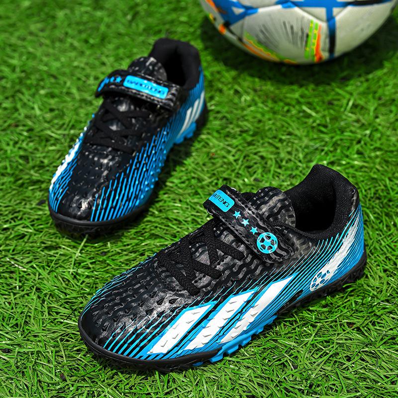 Children's Football Shoes Broken Nails Boys and Girls Anti-skid Training Shoes Velcro Short Nails Artificial Grass Children's Foot Training Shoes