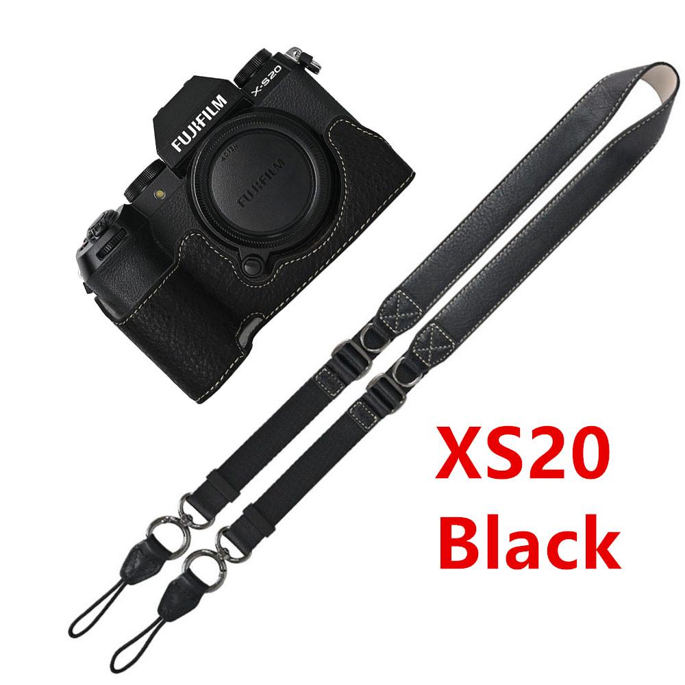 Litchi Skin PU Leather Half Case for Fujifilm Fuji XT50 XS10 XS20 XT30 XT30II XT20 XT10 XT5 XM5 Battery Opening Cover With Strap