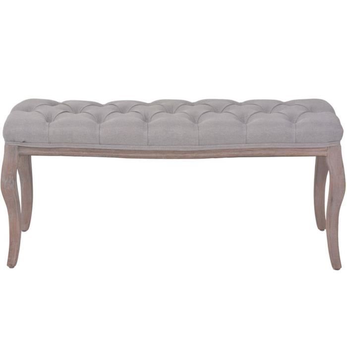 VidaXL Banc Lin Bois solide 110x38x48 cm Gris foncé