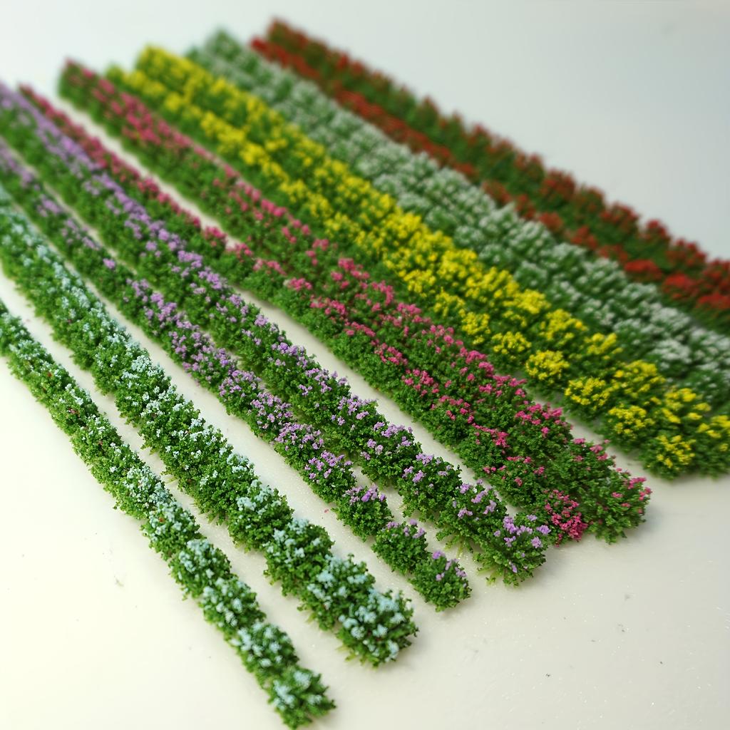 6pcs Model Flower Grass Kit, Mixed Color Miniature Landscape Foliage, Plastic DIY Terrain Shrubs for Dioramas and Model Railroads
