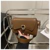 Fashion Urban Elegant Retro Casual Women  Solid Color New Lock Single Shoulder Underarm Small Square Bag