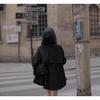 Women's British-Style Hooded Trench Coat: Autumn/Winter, Plus Size, Versatile, Trendy Loose-Fit Cape Design.