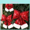 Mirror Glitter Bow Plush Pendant For Hotel Window Decor