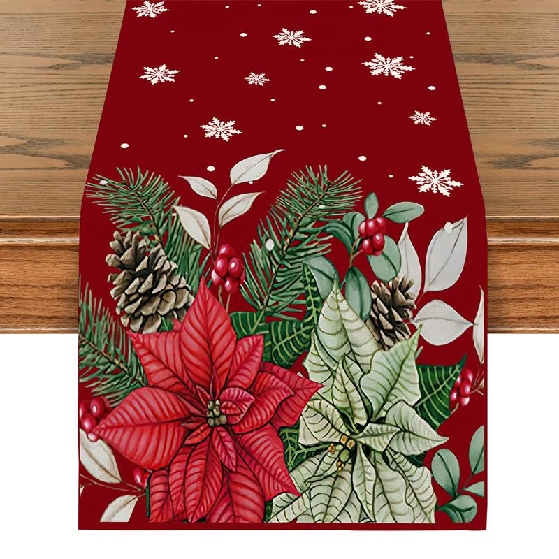 1PC Print Snowman For Home Xmas Table Decor Creative Christmas 33*183cm Table Runner Table Mat