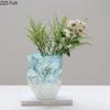 Pink Blue Gradient Glass Vase Hydroponics Plant Pots Table Decoration Flowers Arrangement Floral Vases Room Aesthetic Decor