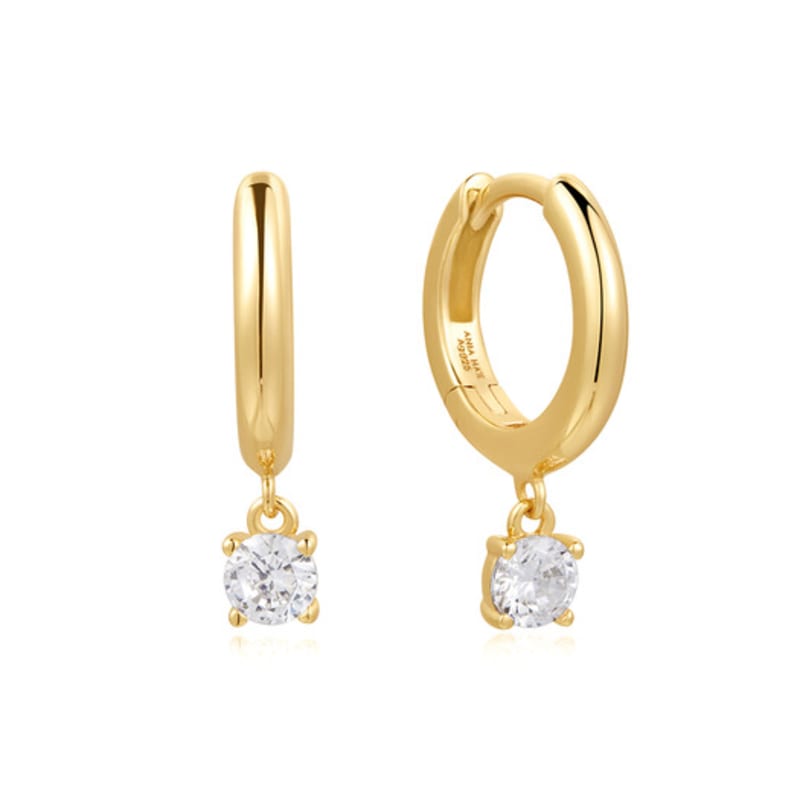 

ANIA HAIE Gold Drop Solitaire 925 Silver Ring Earrings E061-08G single type