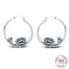New 925 Silver Carnation Big Hoop Earrings For Women Sparkling Elegant Party Mother's Day Jewelry Gifts