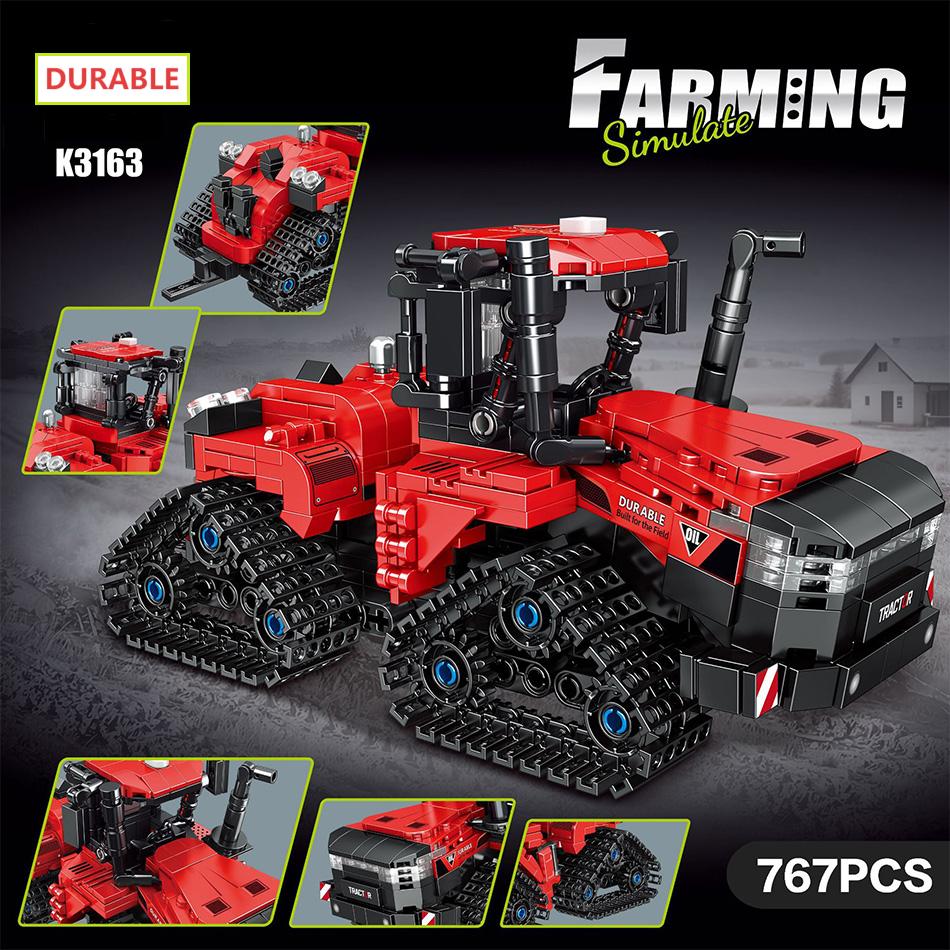 Technischer Mähdrescher Ballenpresse Langlebige Mähmaschine Bausteine MOC Landwirtschaft Simulation Modell Montage LKW Steine Spielzeug Für Kinder Als Geschenke