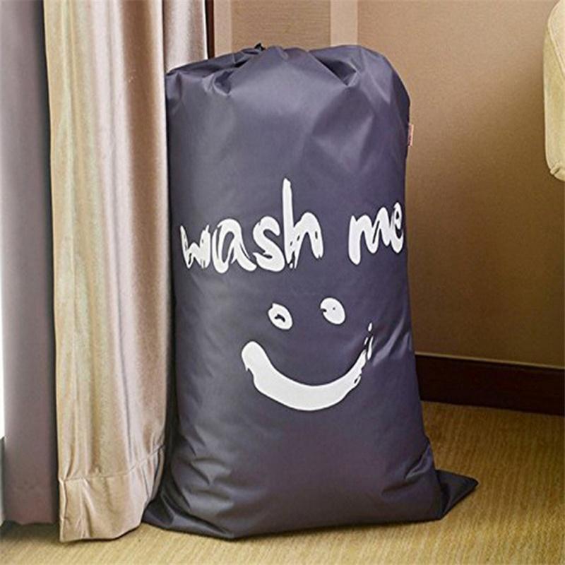 Smile Shape Laundry Bag Nylon Drawstring Laundry Bag Travel Storage Pouch Machine Washable Dirty Clothes Organizer