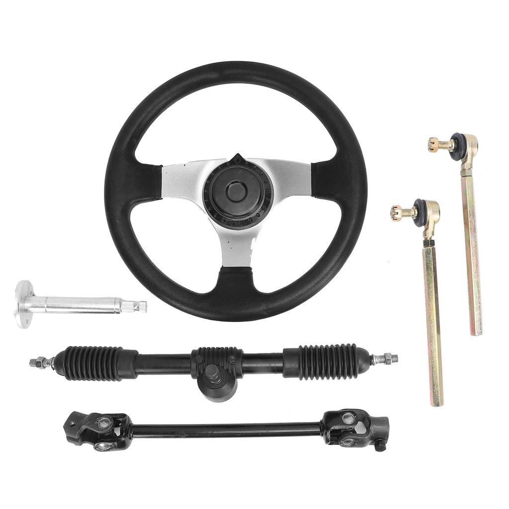 Steering Wheel Tie Rod Rack Go Kart Quad Assembly Set Replacement for 150cc‑250cc Engines
