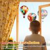 6Pcs Hot Air Balloon Hanging Ornament Flat Acrylic Hot Air Balloon Pendant Colorful Window Hanging Decorations for Wall Living