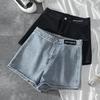 Tight-fitting Stretch High-waisted Denim Shorts for A Small Group of Skinny Spice Girls