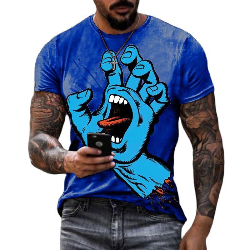 Fashion New Funny Terror Monster's Hand graphic t shirts Men Summer Casual Personality Hip Hop Street Style harajuku O-neck Tees