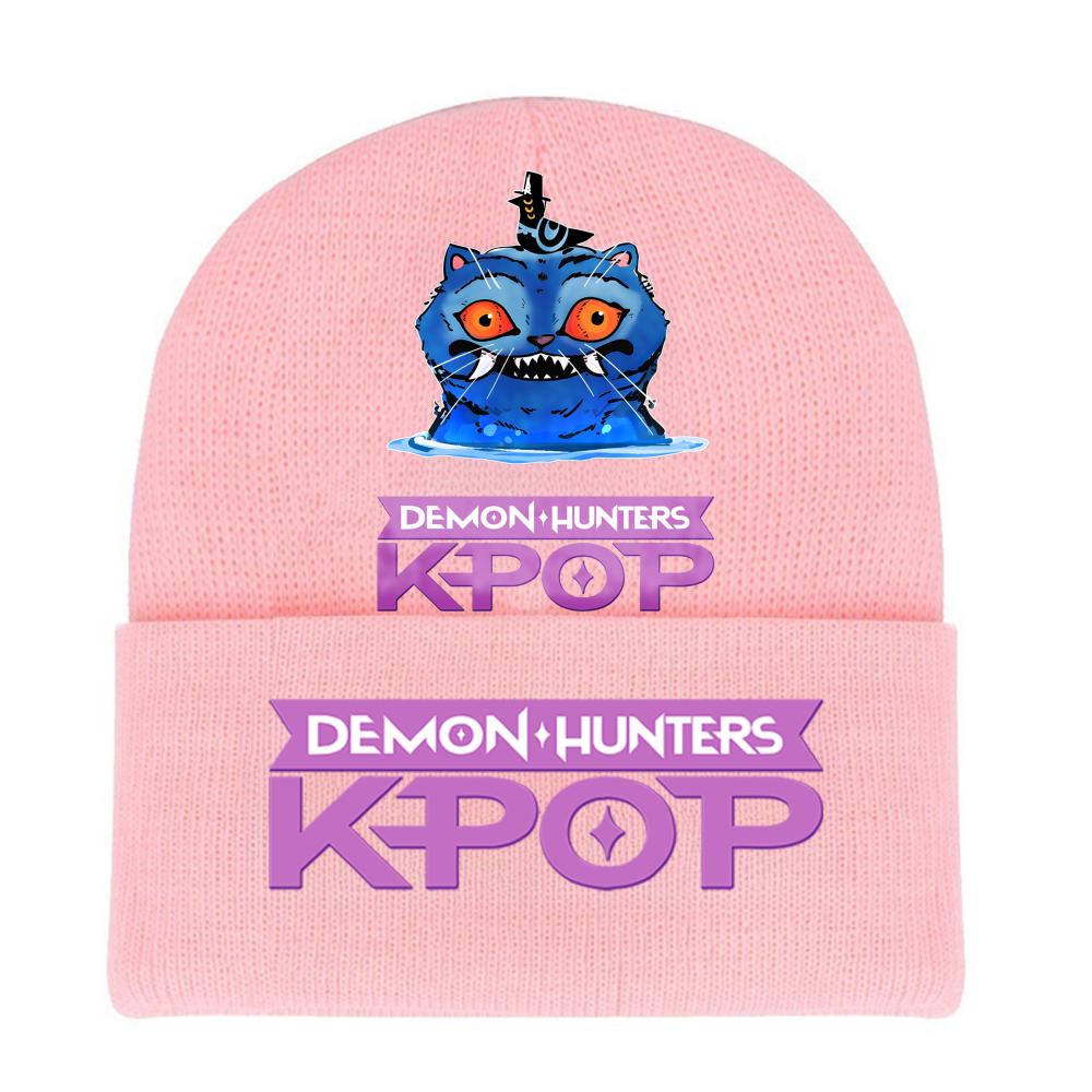 Kpop Demon Hunters HUNTRIX SAJABOYS Letter Printed Rolled-edge Woolen Knitted Cap Thickened Cold Season Adult Hat Fans Birth Date Present