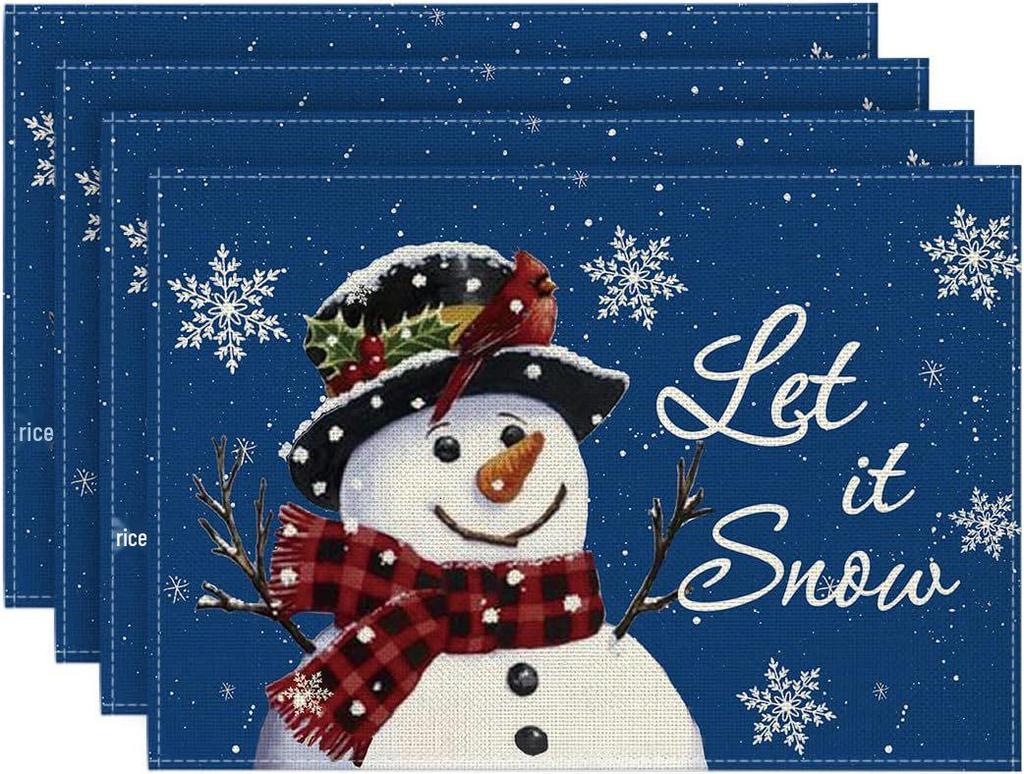 Christmas Placemat Set with Plate & Cup Insulation - Holiday Decorative Table Mats