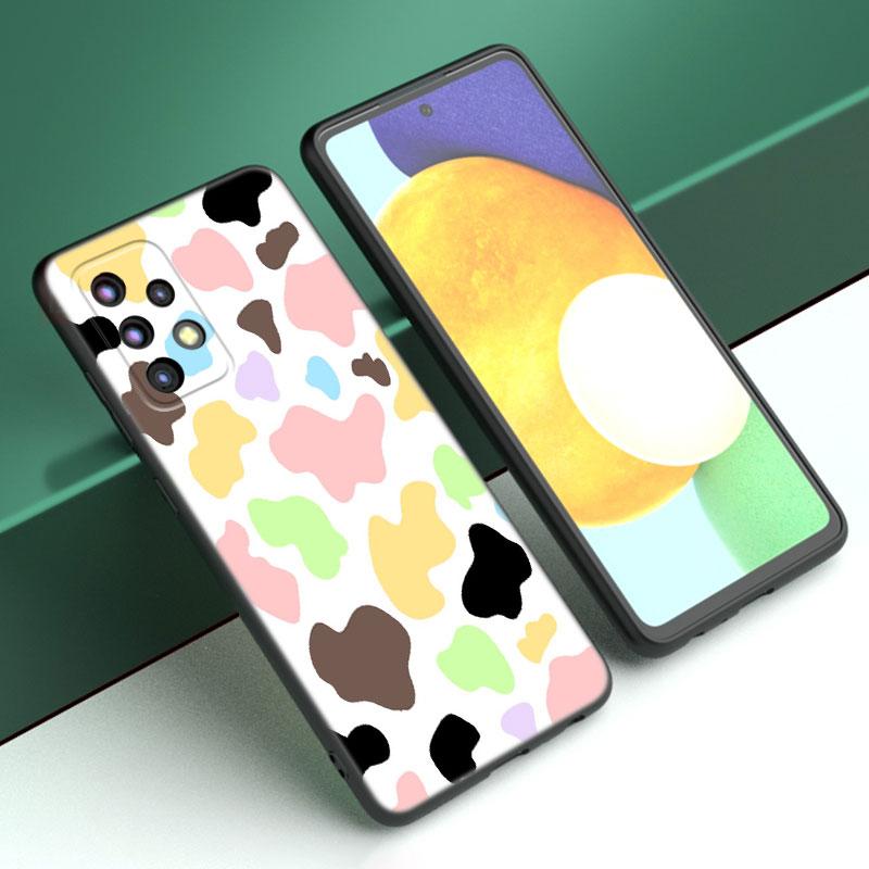 Colorful Milk Cow Print Case For Samsung A13 A22 A24 A32 A23 A25 A34 A35 A52S A53 A54 A55 A73 5G A12 A14 A15 A31 A33 A50 A51 A72