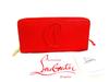 Authentic By My Side Red Leather Round Zip Wallet #b248  Seller Refurbished