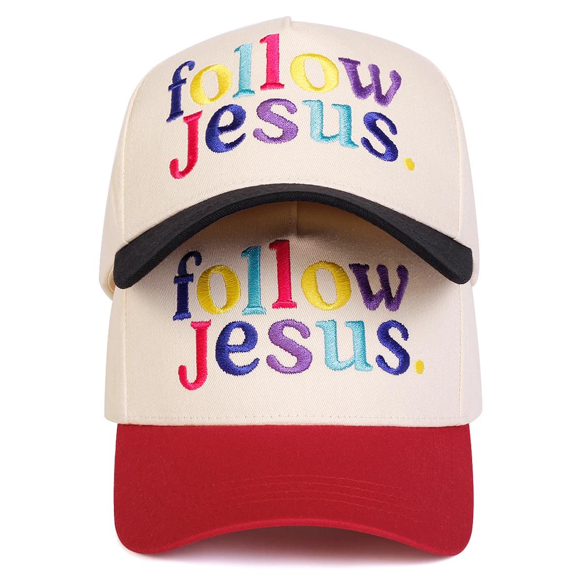 Yiran Bag Women's Unisex Follow Jesus Letter Embroidery Baseball Caps Spring And Autumn Outdoor Adjustable Casual Hats Sunscreen Hat Sports Cap