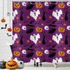 Halloween Shower Curtain, Cartoon Funny Skull Skeleton Dancing Bathroom Decor Curtains Halloween Party Retro Bath Curtain Fabric
