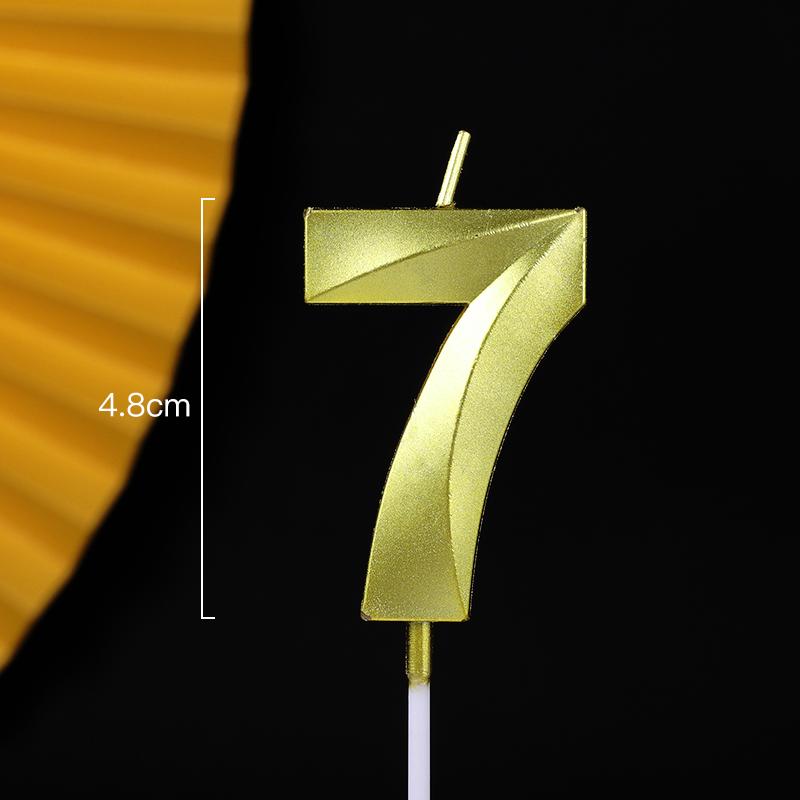 Gold Number Birthday Candles - Cartoon Cake Decorations for Kids' Parties