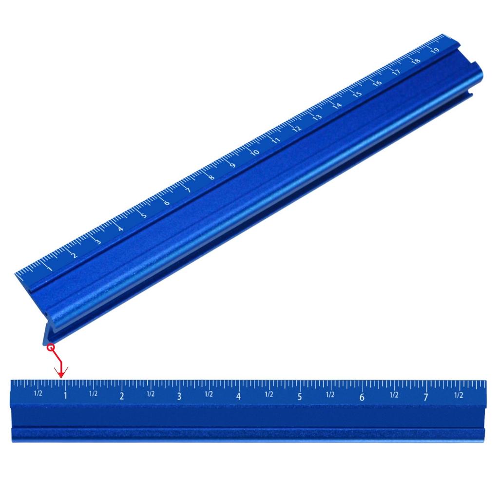 Precision Metric & Imperial Marking V-Ruler,Carpentry Paint Line Ruler - Woodworking Parallel/Vertical Line Scribe Marking Gauge