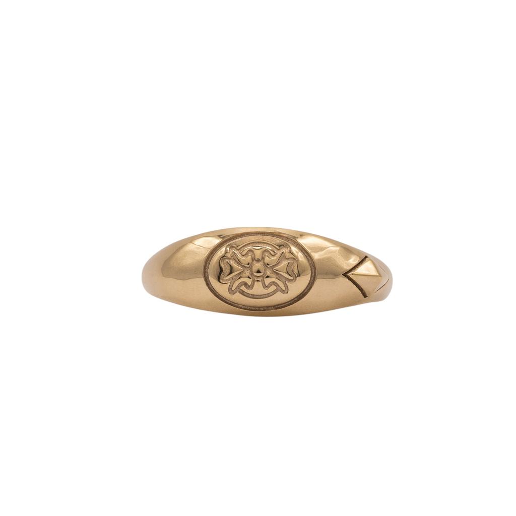 Idusum Wing Stud Ring (Silver 925, 14K Gold Plated Ring)