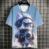 Sunset Ocean Pattern T-Shirt For Men Colorful Clouds 3D Print Tees Summer Casua