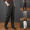 Women's Casual Cotton Trousers For Winter Warmth And Thin Down Straight Pockets