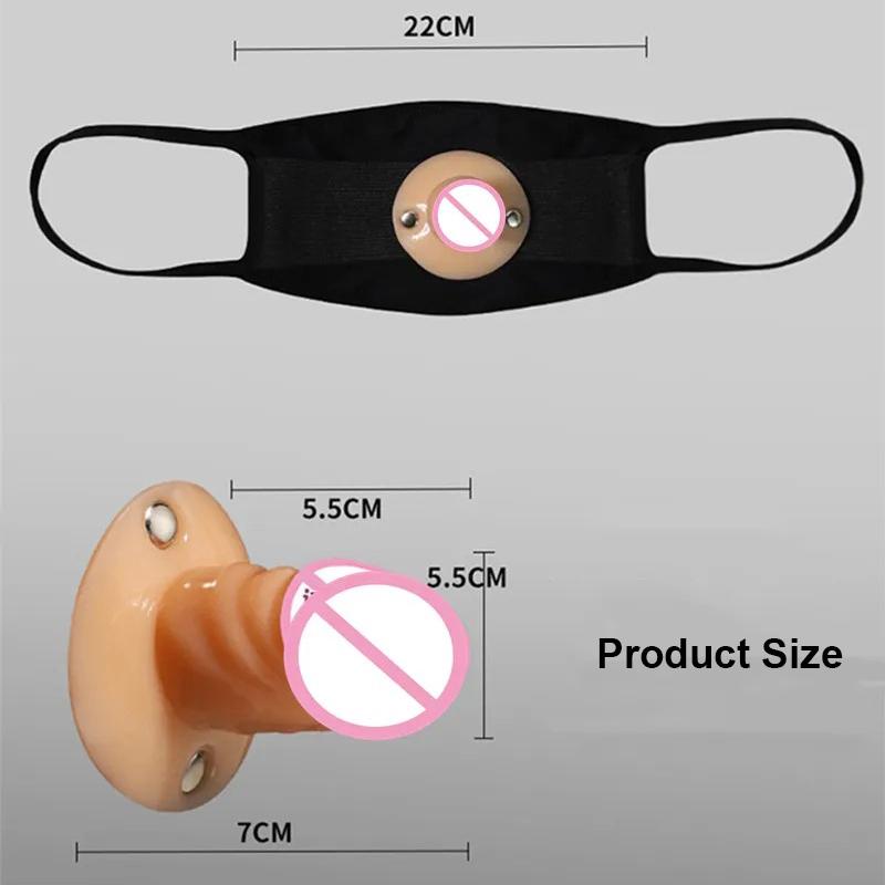 Harness Mouth Gag with Mask Secret BDSM Bondage Mask with Ball Silicone Dildo Penis Plug Adult Game Sex Toys for Couples