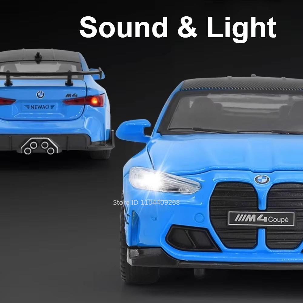 1:32 Scale M4 X5 Sports Car Model Toy Doors Opened Sound Light Metal Diecast Miniature Vehicle Models Kids Educational Toys
