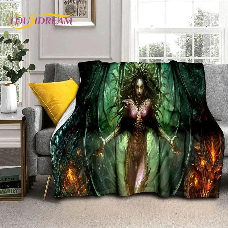 3D StarCraft Classic Game Gamer Blanket,Soft Throw Blanket for Home Bedroom Bed Sofa Picnic Travel Office Rest Cover Blanket Kid