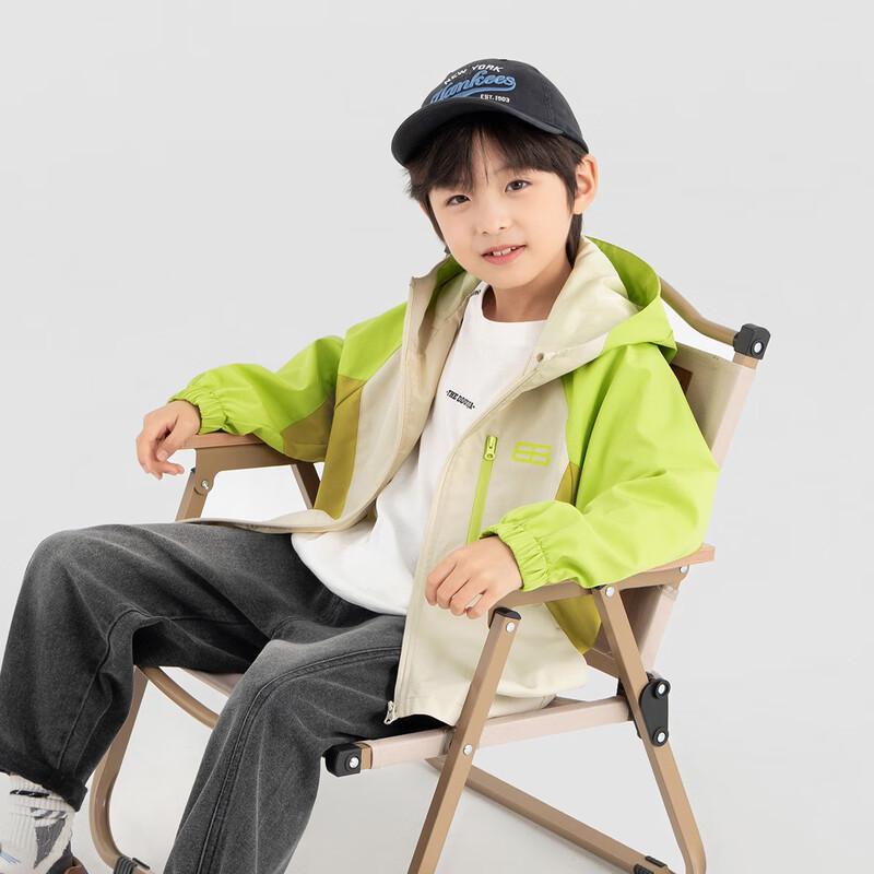 Boys' Outdoor Three-Color Splice Hooded Softshell Jacket