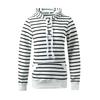 Long Sleeve Women Striped Hooded Sweatshirt with Zipper Pocket and Drawstring