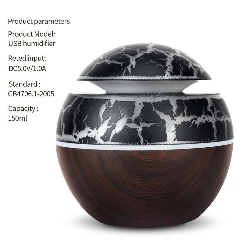 Domácí čistička vzduchu do ložnice s houbovou hlavou, USB stolní nebulizér, dřevěná textura, personalizovaný aromaterapeutický přístroj, zvlhčovač vzduchu