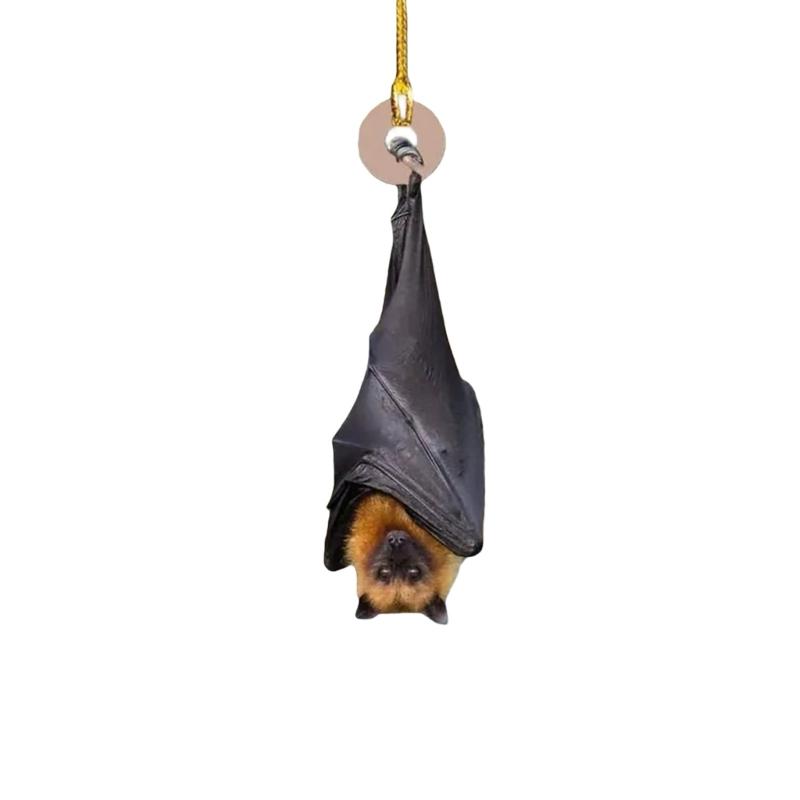 Bat Christmas Ornament, Hanging Bat Ornament for Tree, Realistic Strength-Down Bat Decor, Haunting Christmas Tree Hanging Ornament, Horror Bats