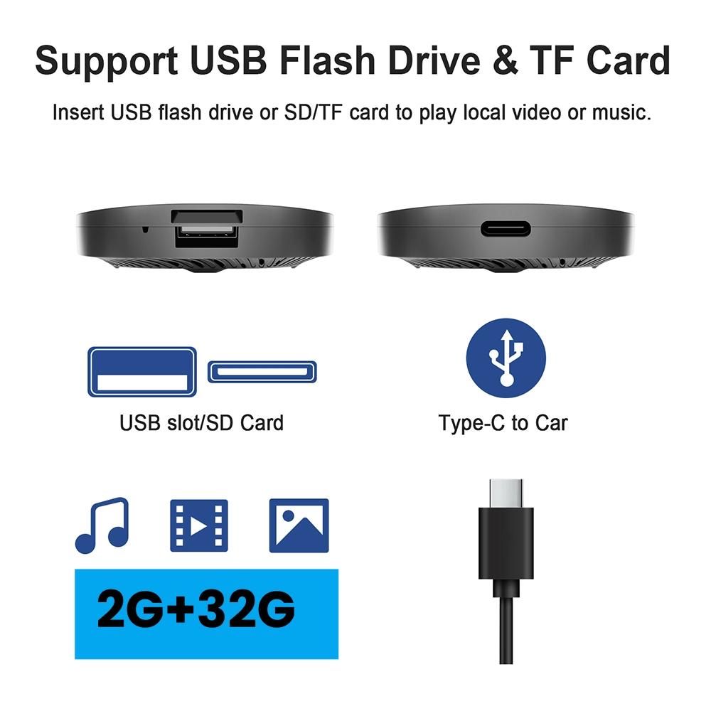 New 3 in 1 Wireless Carplay&Android Auto Adapter Car Intelligent System AI Box WIFI TF Card For Netflix Youtub Car Accessories