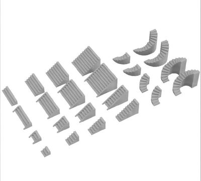 MOUNTPEAK Option Parts Set Pathway Staircase Assortment A 1150 Gray 24-piece Set for Dioramas Made In Japan