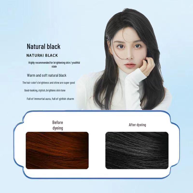Qiwitang Herbal Bubble Hair Dye - No Scalp Sticking, No Irritation, White To Black Solution, For Home Use