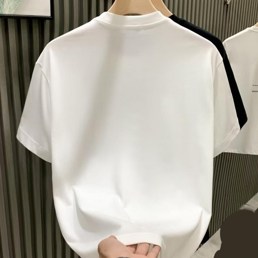 Letní pár trička s drahokamenovým dekorem s kulatým výstřihem Velká velikost Krátké rukávy Volný svetr Jednobarevná Střední délka Unisex Denní Top