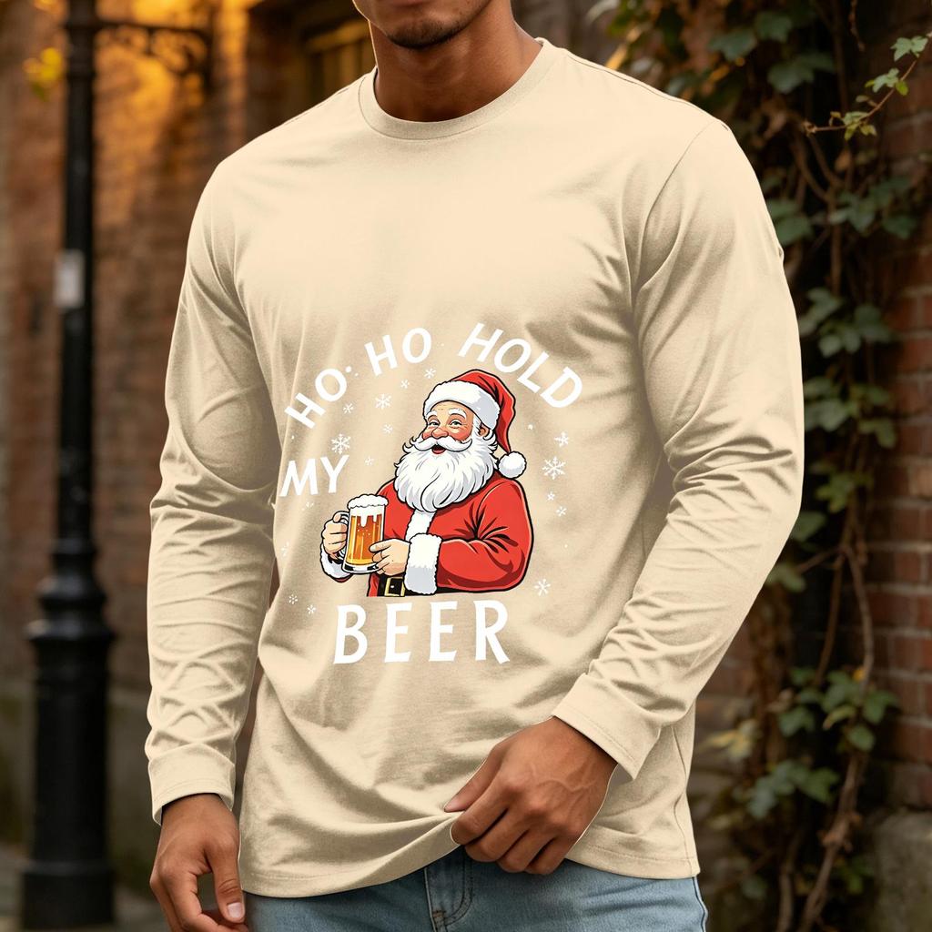 Men's Christmas Casual Long Sleeve Neck T-Shirt
