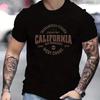 Summer New California West Coast Print T-shirt For Men Short Sleeve O-neck Cotton Tees Daily Casual Clothes Oversized Unisex Top