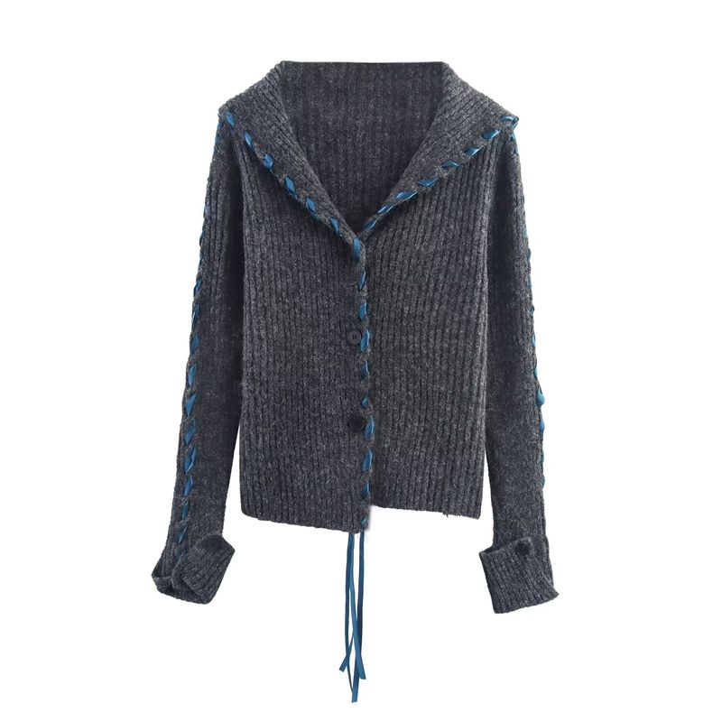 Araltay New Arrival Fashion Style Women's Clothing Fashion All-Match Casual Minimalist Asymmetric Decorative Ribbon Knitting Outwear