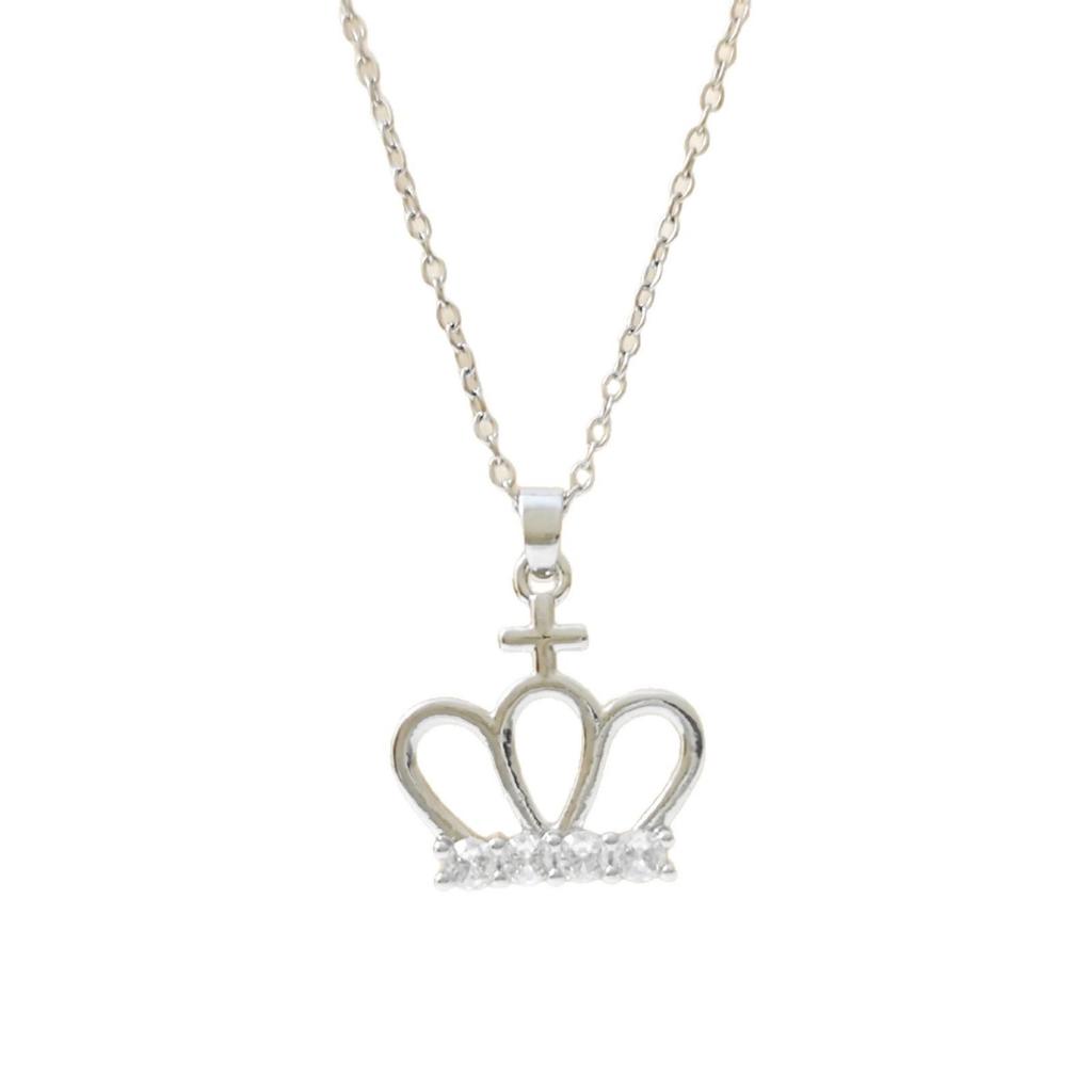 Elegant Micro-Inlaid Small Crown Pendant Necklace - Light Luxury Women's Clavicle Jewelry