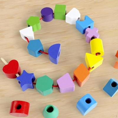 Shape Sorting Box Cognitive Toy Activity Educational Blocks Colorful Sorter Cube Threading