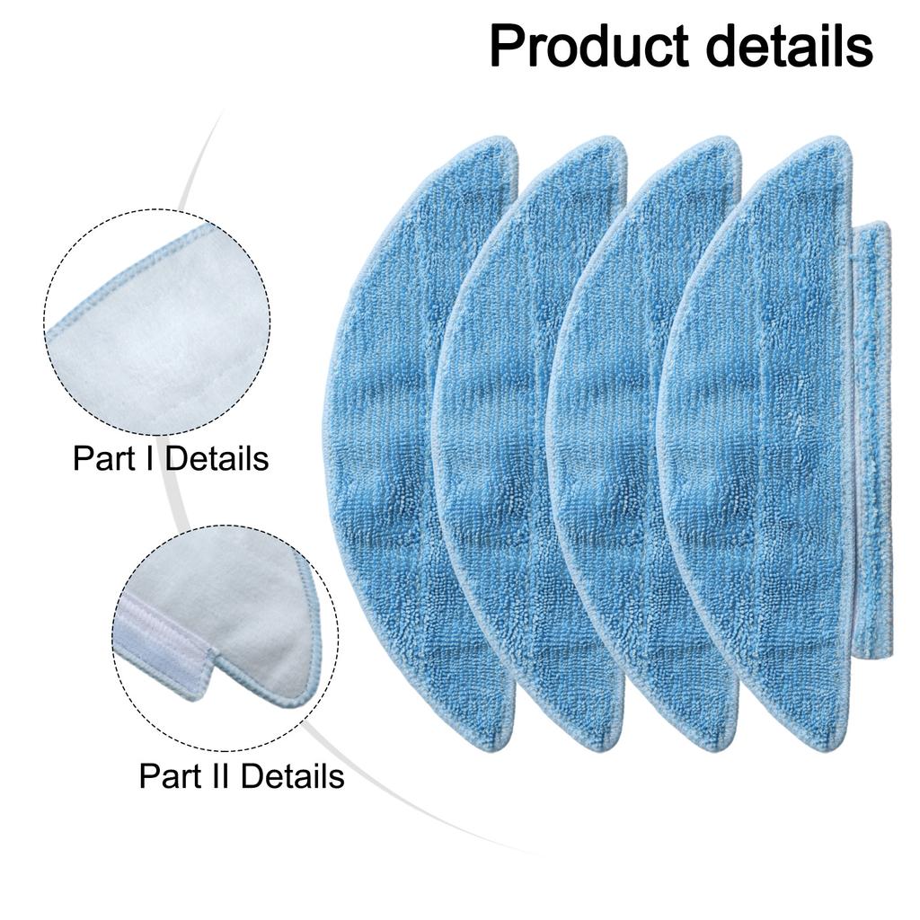 Easily Clean Your Floors with These 4 Pack Mop Cloths Designed for the For Lubluelu For SL60 Plus Robot Vacuum Cleaner
