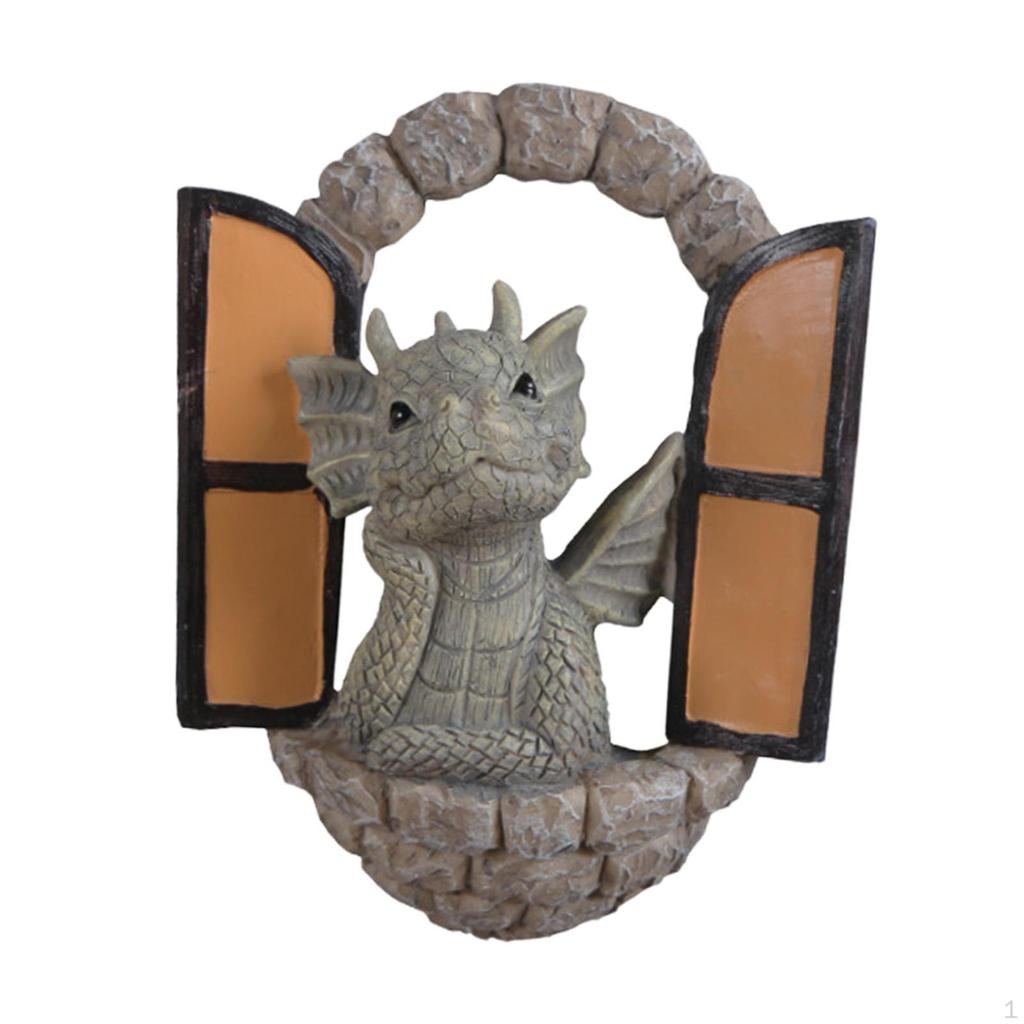 Courtyard Dragon Sculpture Garden Statue Figurine Modern Lovely Decorative Wall