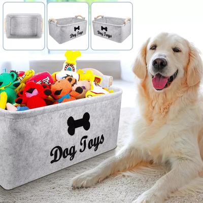 Caja de Juguetes para Perros Cesta de Almacenamiento para Mascotas Organizador de Tela Plegable Caja de Almacenamiento con Asa Contenedor de Almacenamiento