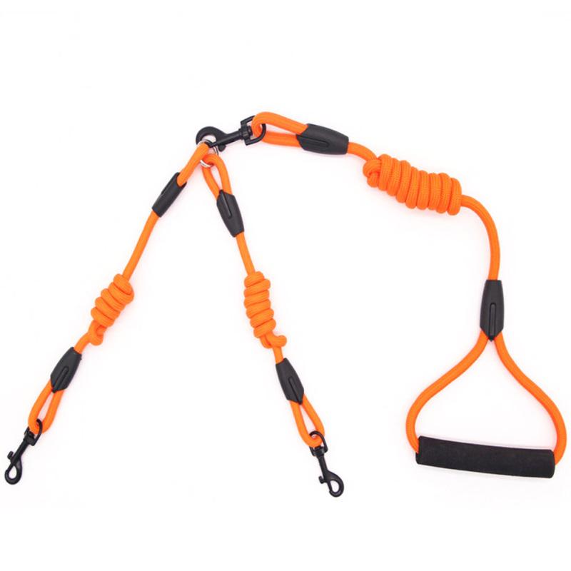 Pet Dog Walking Leash Double Twin Lead With Anti-slip Handle Pet Safety Traction Rope For Daily